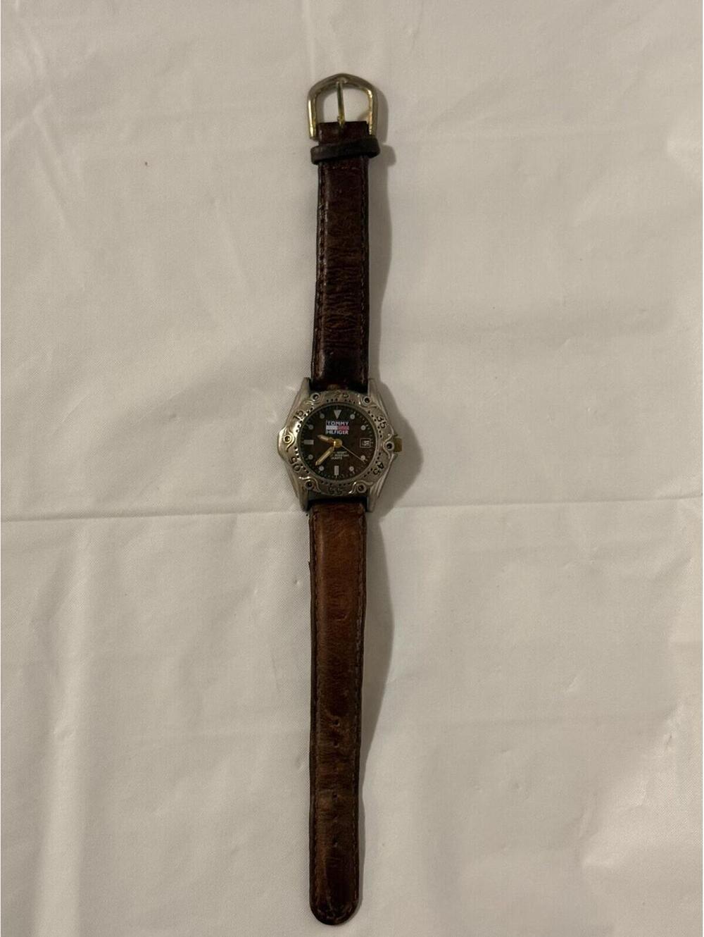 Vintage Tommy Hilfiger Watch - Brown Leather Band - PARTS for Watches - Watches